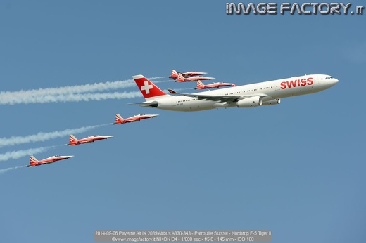 2014-09-06 Payerne Air14 2039 Airbus A330-343 - Patrouille Suisse - Northrop F-5 Tiger II